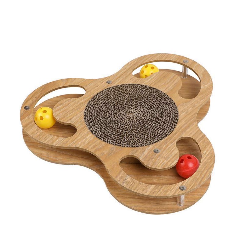 Aire de jeux pour chat carton et bois - WOUAPY