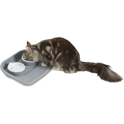 Plateau Double Gamelle Antisalissure Pour Chat Buttler Savic