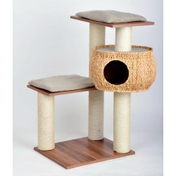 Arbre A Chat D Angle En Bois Et Matieres Naturelles Silvio Design