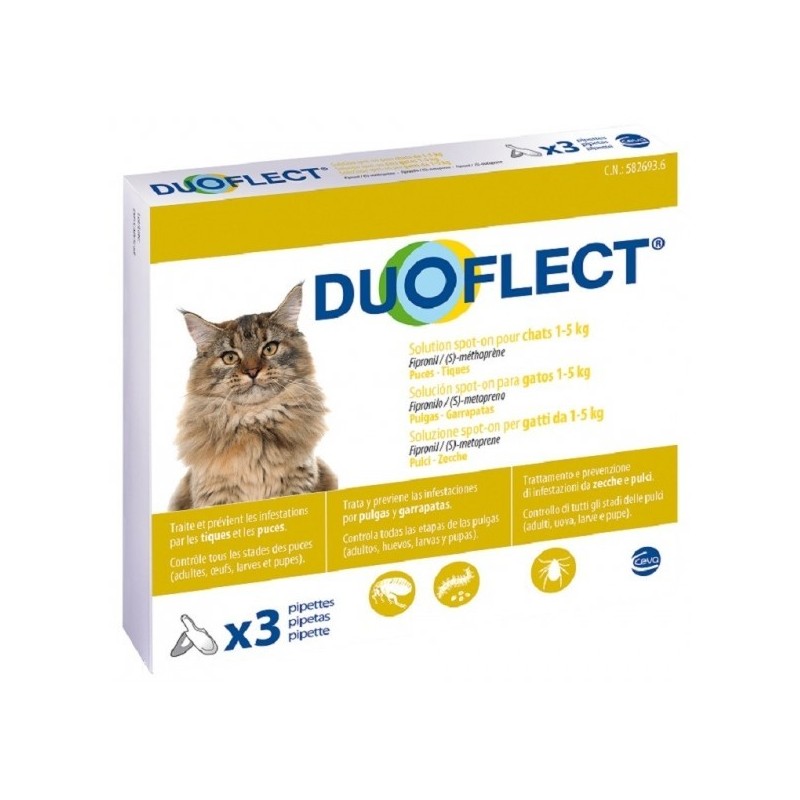 Pipettes Anti Puce Pour Chat Protection De 2 Mois Duoflect